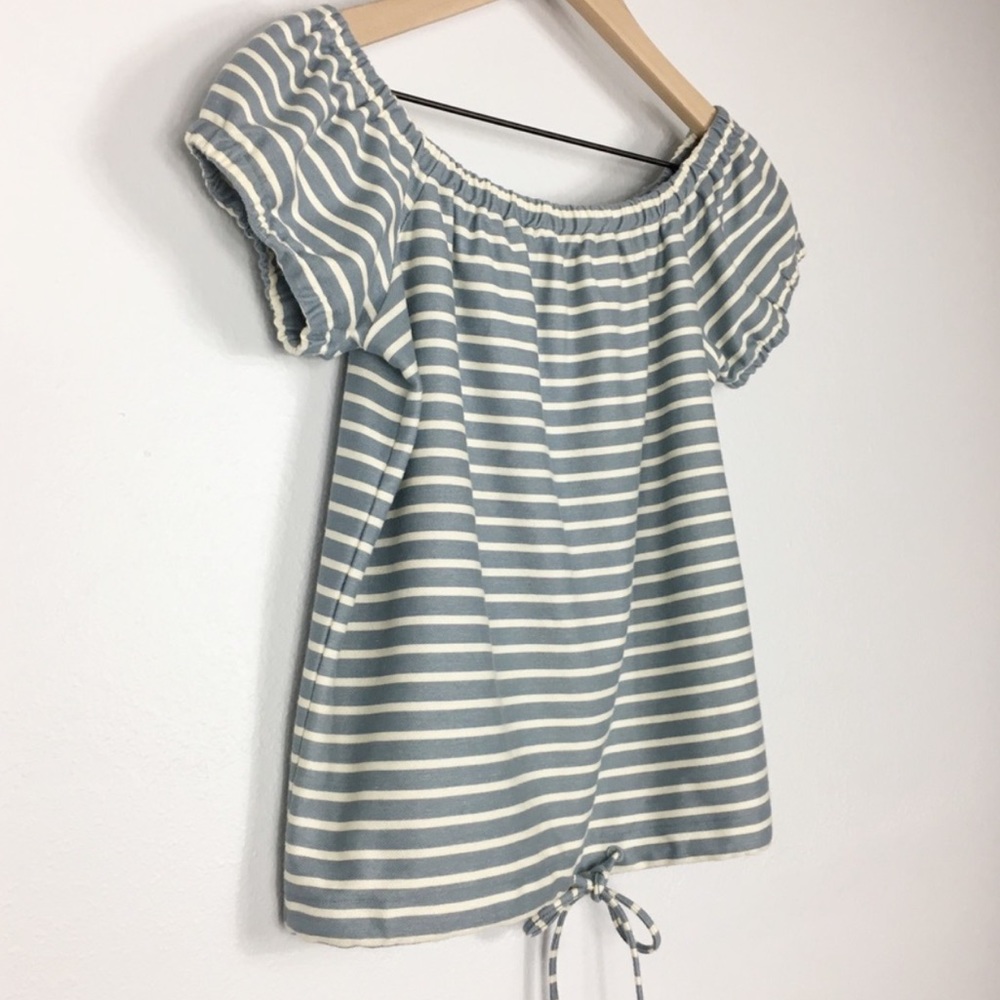 Madewell Melody Off the Shoulder Top in Dusty Blue